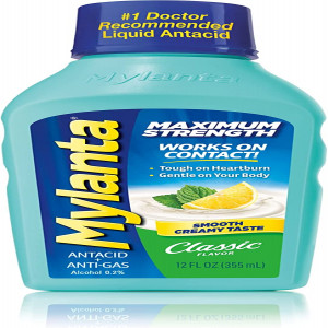 Mylanta Antacid and Gas Relief, Maximum Strength Formula, Classic Flavor, 12 Fluid Ounce