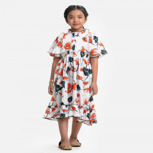 White Georgette Long Frock
