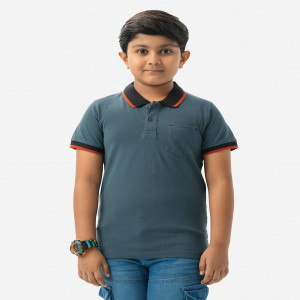 Navy Blue Pique Short Sleeve Polo