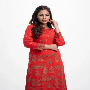 Red Viscose Straight Kameez