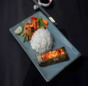 Prawns in Banana Leaf