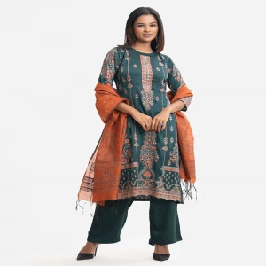 Green Georgette A-line Salwar Kameez