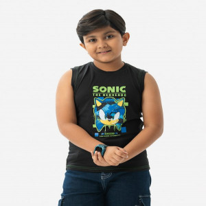 Black Jersey Sleeveless T-shirt