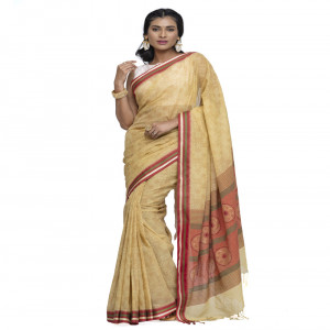 Brown Cotton Saree