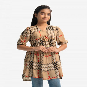 Brown Georgette A-line Tunic