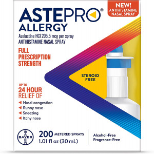 Astepro Allergy Nasal Spray, 24-Hour Allergy Relief, Steroid-Free Antihistamine, 200 Metered Sprays (1 Bottle)