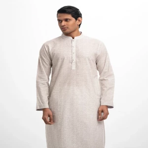 Gray Cotton Semi Fit Panjabi