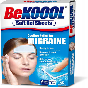 BeKoool Cooling Relief for Migraine Soft Gel Sheets Each, Multicolor, 4 Count