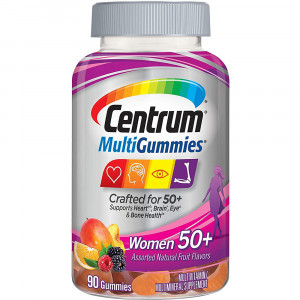 Centrum MultiGummies Gummy Multivitamin for Men 50 Plus, Multivitamin/Multimineral Supplement with Vitamins D3, E, B6, and B12, Assorted Fruit Flavor - 90 Count