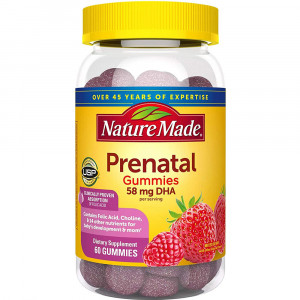 Nature Made Prenatal Gummies with DHA and Folic Acid, Prenatal Vitamin and Mineral Supplement for Daily Nutritional Support, 60 Gummies, 30 Day Supply