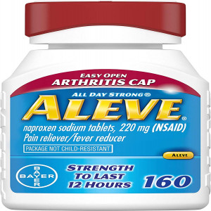 Aleve Arthritis Gelcap, Fast Acting All Day Pain Relief for Headaches, Muscle Aches, and Fever Reduction, Naproxen Sodium Gelcaps, 220 mg, Yellow, 160 Count