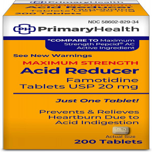 Primary Health Famotidine, 20mg Tablet, 200 Count, 200 Count, White