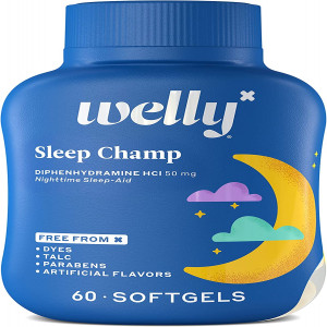 Welly Remedies | OTC Sleep Champ | Nighttime Sleep-Aid | Diphenhydramine HCl | Medicine with Proven Active Ingredients