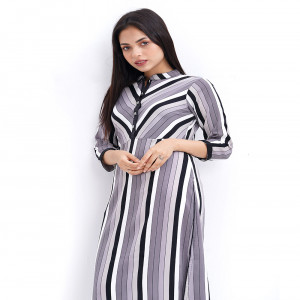 Gray Georgette Straight-cut Kameez