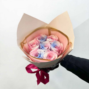 Elegant Preserved Pink Gradient Flower Bouquet
