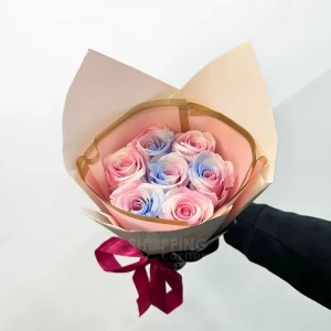 Elegant Preserved Pink Gradient Flower Bouquet