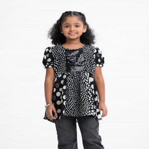 Black Georgette A-line Tunic