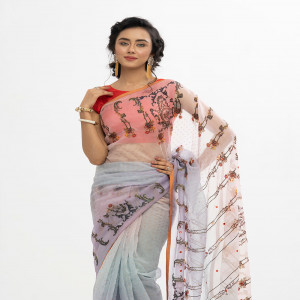 Gray Exclusive Silk Saree