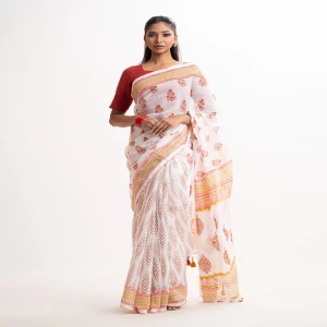 Creme Cotton Saree