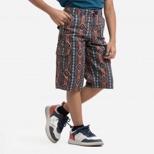 Printed Twill Three Quarter Pants
