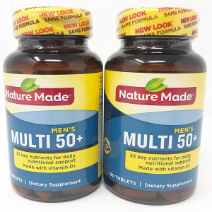 Nature Made Multi for Him 50+ Dietary Supplement Tablets 90 ea (Pack of 2)
