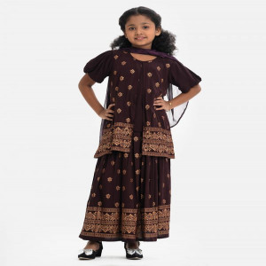 Chocolate Brown Viscose Ghagra Choli