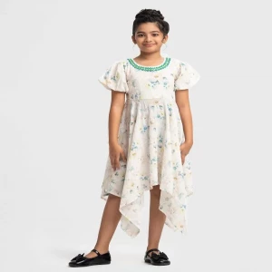White Georgette Party Frock