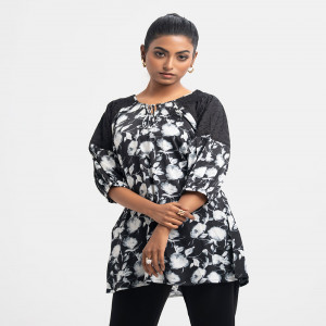 Black Joom A-line Woven Top