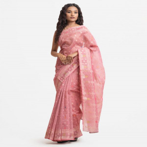 Soft Pink Half-silk Saree