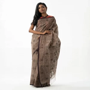 Brown Cotton Saree