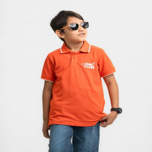 Orange Pique Short Sleeve Polo