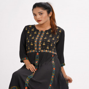 Black Georgette A-line Tunic