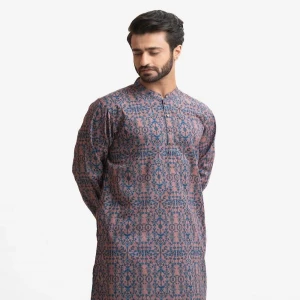 Printed Cotton Semi Fitted Panjabi