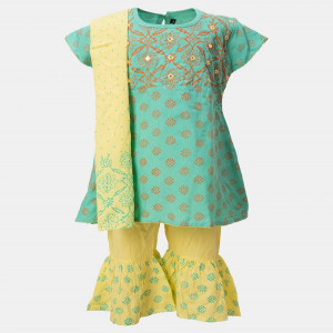 Green Cotton  Salwar Kameez