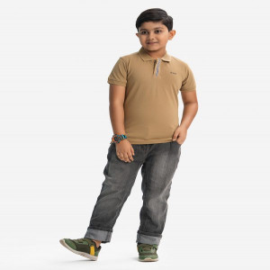 Brown Pique Short Sleeve Polo