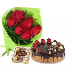 red-roses-with-choco-strawberry-cake-ferrero-rocher-1