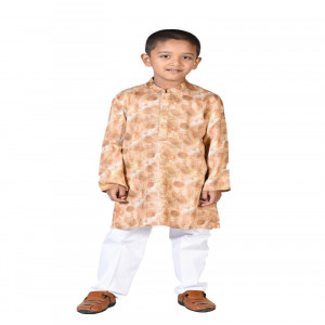 Peanut Color Cotton Printed Panjabi for Boys