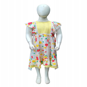 White Cotton Frock for Junior Girls