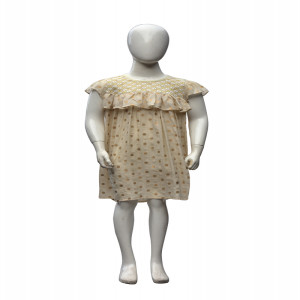 Off White Cotton Frock for Girls
