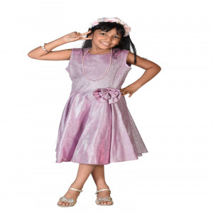 Orchid Pink Georgette Frock for Junior Girls