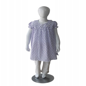 White Voile Printed Frock for Junior Girls