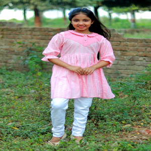 Baby Pink Voile Frock for Girls