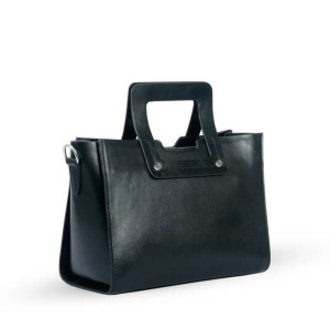 Black Square Leather Handbag