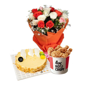 Combo with Cake and Flower