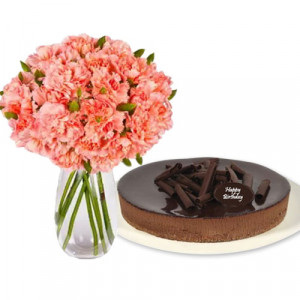 pink-carnations-with-chocolate-cheesecake