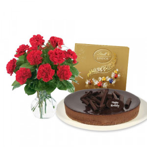 red-carnations-with-chocolate-cheesecake-lindt-assorted-chocolates