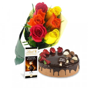 choco-strawberry-cake-with-mix-roses-lindt-dark-chocolate