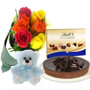 mixed-roses-with-chocolate-cheesecake-lindt-prestige-selection-6-inch-teddy