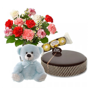 chocolate-mud-cake-with-carnations-ferrero-rocher-8-inch-teddy