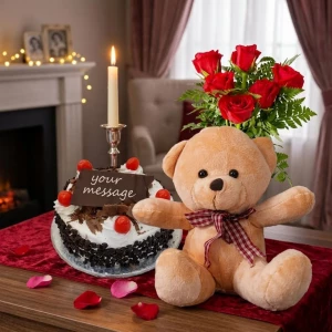 black-forest-cake-1lb-cute-teddy-and-roses
